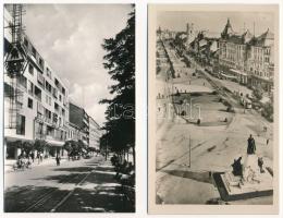 Debrecen - 8 db modern Képzőművészeti Alap képeslap (Vöröshadsereg útja, Alföldi takarékpénztár, Szi...