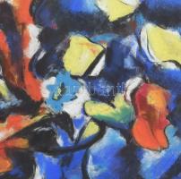 Félegyházi László (1907-1986): Expresszív csendélet. Pasztell, papír, jelzett, üvegezett fakeretben,...