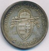 1938. 5P Ag "Szent István" T:XF patina Adamo P8.1