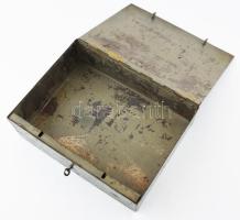 Antik vas pénzkazetta. Kulccsal 34x25x10 cm