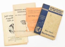 6 db kertészettel kapcsolatos könyv, kiadvány  Horn János: Alma termesztése. Növényvédelem és Kertészet Könyvtára. Bp., 1936, Növényvédelem és Kertészet, + 5 másik
