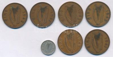 Írország 1941-1949. 1p bronz (6db) + 1942. 3p Cu-Ni T:XF,VF
Ireland 1941-1949. 1 Pingin (Penny) bro...