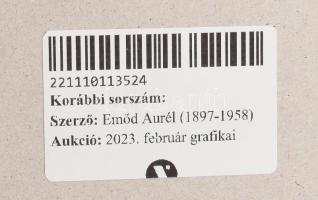 Emőd Aurél (1897-1958): Alvó lány. Akvarell, papír. Jeletzve balra lent. 42x33,5 cm. Dekoratív, üveg...