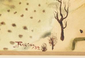 Freytag Zoltán (1901-1983): Tihanyi belső tó, 1939. Akvarell, papír. Jelzett. 29x43 cm. Dekoratív, ü...