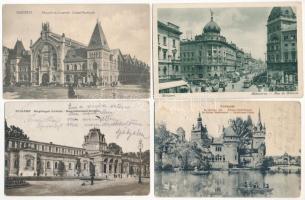 9 db régi magyar és történelmi magyar város képeslap, vegyes minőségben / 9 pre-1945 Hungarian and historical Hungarian town-view postcards, mixed quality