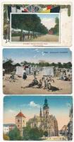 9 db régi magyar és történelmi magyar város képeslap, vegyes minőségben / 9 pre-1945 Hungarian and h...