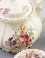 Edelstein Bavaria Maria Theresia porcelán teás készlet hat személyes, Matricás, jelzett, egyik csész...