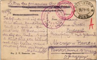 1915 Russian military, Yukhnovsky regiment + K.u.K. POW (prisoner of war) letter (EB)