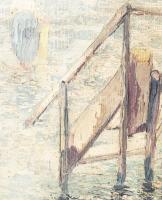 Tihanyi János Lajos (1892-1957): Balaton. Olaj, vászon, jelezve jobbra lent. Dekoratív, régi fakeret...