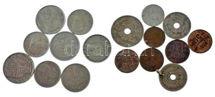 17db-os vegyes belga érmetétel T:vegyes 17pcs of mixed belgian coin lot C:mixed