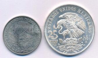 Mexikó 1968. 25P Ag "Olimpia" + 1975. 1P Cu-Ni T:AU karc Mexico 1968. 25 Pesos Ag "Ol...
