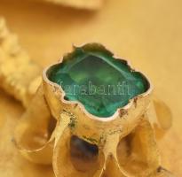 14K arany (Au) bross. gyönggyel és zafirral ékítve jelzett nettó 7,82 g + üveg 35 mm