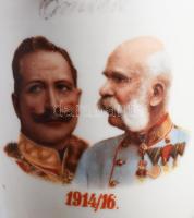 cca 1916 MZ Altrohlau világháborús propaganda bögre, II. Vilmos és Ferenc József arcképével, jelzett...