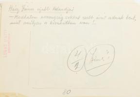 Szegő Gizi (1902-1985): Háry János karikatúrák vázlatai, 11 db. Tus, akvarell, papír, mind jelzett é...