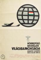 1964 Körrepülő modellek világbajnoksága Budapest - Budaörs 1964 júl. 28. - aug. 3., plakát, jelzett a nyomaton (Szacsvay 64), hajtott, feltekerve, minimális gyűrődéssel és apró szakadásokkal a szélén, 79x56 cm