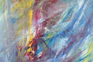 Zvolszky Zita (1961-): Blue curasao, 2002. Olaj, vászon, jelzett a hátoldalán. 90x70. Fakeretben