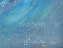 Zvolszky Zita (1961-): Blue curasao, 2002. Olaj, vászon, jelzett a hátoldalán. 90x70. Fakeretben