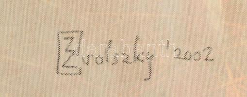 Zvolszky Zita (1961-): Blue curasao, 2002. Olaj, vászon, jelzett a hátoldalán. 90x70. Fakeretben