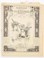 1896 Der Modesalon. Illustrirte Zeitschrift herausgegeben von D. Lessner Warenhaus, Wien. VIII. Jahrgang, Nr. 42. / Bécsi divatlap egy száma, fekete-fehér képekkel illusztrálva, német nyelven. A címlap és néhány lap sérült, az utolsó lap erősebben szakadt. 56 p.