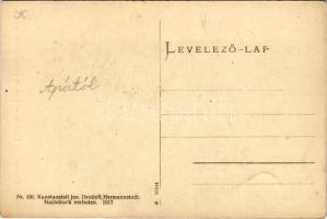 Romänische Bäuerin. Kunstanstalt Jos. Drotleff, Hermannstadt Nr. 406. 1917. / Román parasztasszony /...
