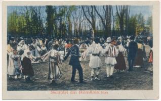 1918 Salutari din Romania. Hora / Román körtánc / Romanian folklore, traditional dance (kis szakadás / small tear)