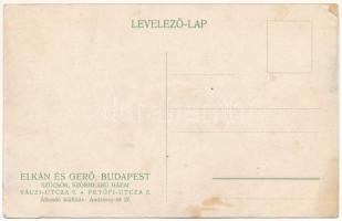 Hiúz. Elkán és Gerő szűcsök szőrmeáru és sapkagyár üzletének reklámja. Budapest V. Váci utca 9. és P...