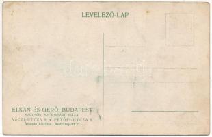 Mosómedve. Elkán és Gerő szűcsök szőrmeáru és sapkagyár üzletének reklámja. Budapest V. Váci utca 9....