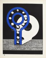 Budahelyi Tibor (1945- ): Cím nélkül (Tér-kapcsolat-lehetőség mappából). Szitanyomat, papír, jelzett, számozott: 4/16. 26x21 cm