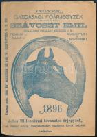 1896 Ingyen gazdasági főárjegyzék - Szávoszt Emil. négyrét hajtott 2 oldalas reklám nyomtatvány lyukkal