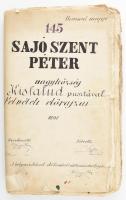 1891 Sajószentpéter nagyközség Kisfalud pusztával felvételi előrajzai tartalmazza Töltésre járó, Zsoldos és Darvasallj dűlőket. Szerkeszté Weidinger Géza (1869-?) mérnök, felvette Repka főmérnök. 73 db kézzel rajzolt térkép 54x40 cm