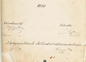 1891 Sajószentpéter nagyközség Kisfalud pusztával felvételi előrajzai tartalmazza Töltésre járó, Zso...