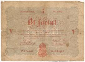 1848. 5Ft Kossuth bankó vörösesbarna nyomat T:F  Adamo G109