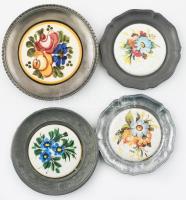 4 darab ónkeretes dísztál, d: 10-12 cm