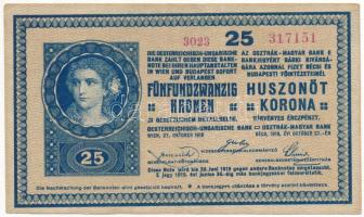 1918. 25K "3023" 3mm, hullámos hátlappal T:F erős papír Adamo K22