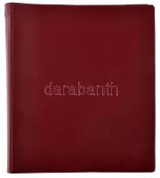 Régi műbőr kapcsos érmetartó album klf méretű érmék számára, 10db berakólappal, újszerű állapotban