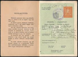 1931 Magyar Királyság által kiállított fényképes útlevél / Hungarian passport