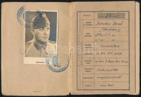 1943-1944 Sztreho Dezső főhadnagy fényképes zsoldkönyve és személyazonossági igazolványa + 1926 Civi...