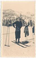 1937 Predeál, Predeal; síelő, téli sport / ski, winter sport. photo