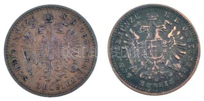 Ausztria 1881-1885. 1kr Cu (2xklf) T:AU,XF Austria 1881-1885. 1 Kreuzer Cu (2xdiff) C:AU,XF Krause K...