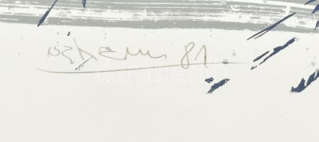 Olvashatatlan jelzéssel: Die Welt ist nicht in Ordnung (a világ nincs rendben), 1981. Szitanyomat, k...