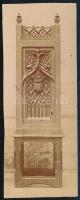 cca 1880-1900 Gazdagon díszített trónszék, fotó, körbevágva, 12x4,5 cm