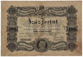 1848. 100Ft "Kossuth bankó", "64075" sorszámmal T:VG / Hungary 1848. 100 Forint ...