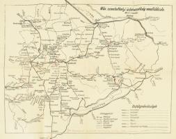 cca 1930-1940 MÁV szombathelyi üzletvezetőség vonalhálózata, 1:500.000, rajta piros 1940-es bejelölésekkel (engedélyezett legnagyobb menetsebesség mozdony- illetve motorvonatra 1940. II. 5.), térkép, 34x42 cm.