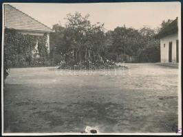 cca 1920-1940 Alcsút, udvarrészlet, fotó, "ÉE" jelzéssel, 11,5x8,5 cm