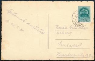 1941 Férfiportré, fotólap, Foto-Sport Bistrita (Beszterce), hátoldalán dedikációval, címezve és elkü...