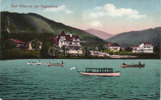 Tegernsee Wiessee bath with dinghy and rowing boats (Rb)