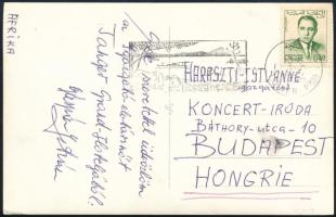 1964 Tanger (Marokkó), Gáspár István zenész megírt és hazaküldött fotólapja, 14x9 cm