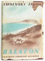 Cholnoky Jenő (1870-1950): Balaton. Magyar Földrajzi Társaság Könyvtára. Bp.,[1937],Franklin, 191+1 p.+24 (fekete-fehér fotók) t. Szövegközti ábrákkal, illusztrációkkal. A borító Csillag Vera munkája. Kiadói dúsan aranyozott egészvászon sorozatkötésben, sérült, a belsején javított, részben hiányos eredeti kiadói illusztrált papír védőborítóban, a vászonkötésen apró kopásnyomokkal, jó állapotban.   A Magyar Földrajzi Társaság Könyvtára sorozatban megjelent kötetek illusztrált papírborítói rendkívül ritkák. Igazi gyűjtői ritkaság!