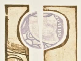 Czinke Ferenc (1926-2000): Bartók: Allegro barbaro. Színes rézkarc, dombornyomat, papír, jelzett, sz...