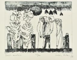 Csohány Kálmán (1925-1980): Bartók emlékére, 1978. Rézkarc, papír, jelzett, számozott (49/100). 25×32 cm